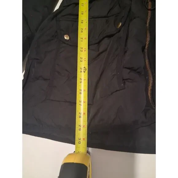 J.Crew Chateau Puffer Jacket Women's Large Black PrimaLoft Insulated Hooded Coat - Picture 6 of 13